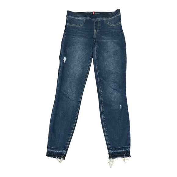 Spanx Distressed Ankle Skinny Blue Jeans, high waist size small (2-4) - Picture 4 of 12